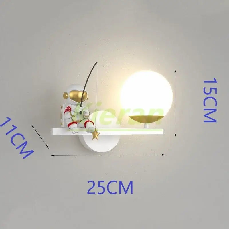 Modern white & gold astronaut led wall lamps for bedroom