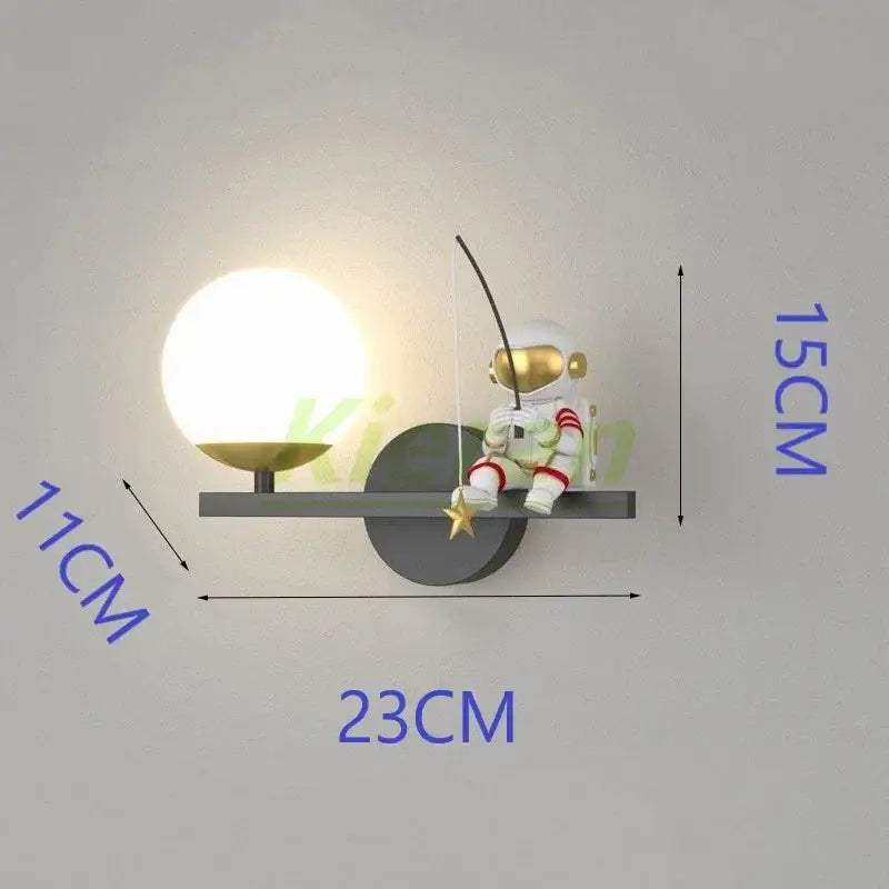 Modern white & gold astronaut led wall lamps for bedroom