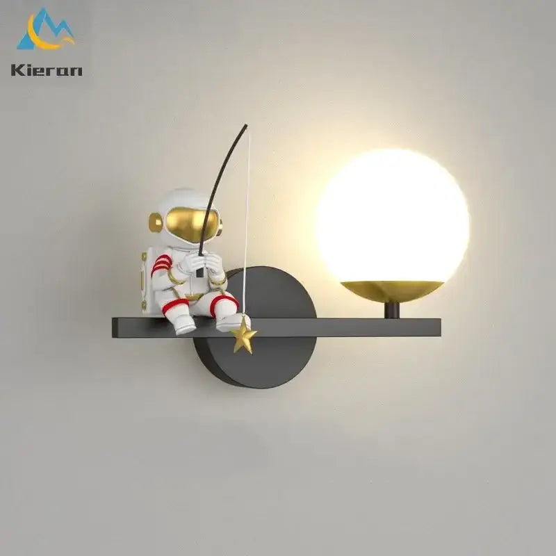 Modern white & gold astronaut led wall lamps for bedroom