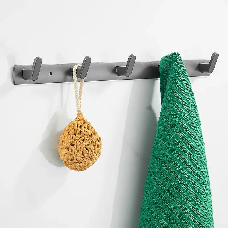 Modern matte black bathroom hardware set with shelf and towel rack
