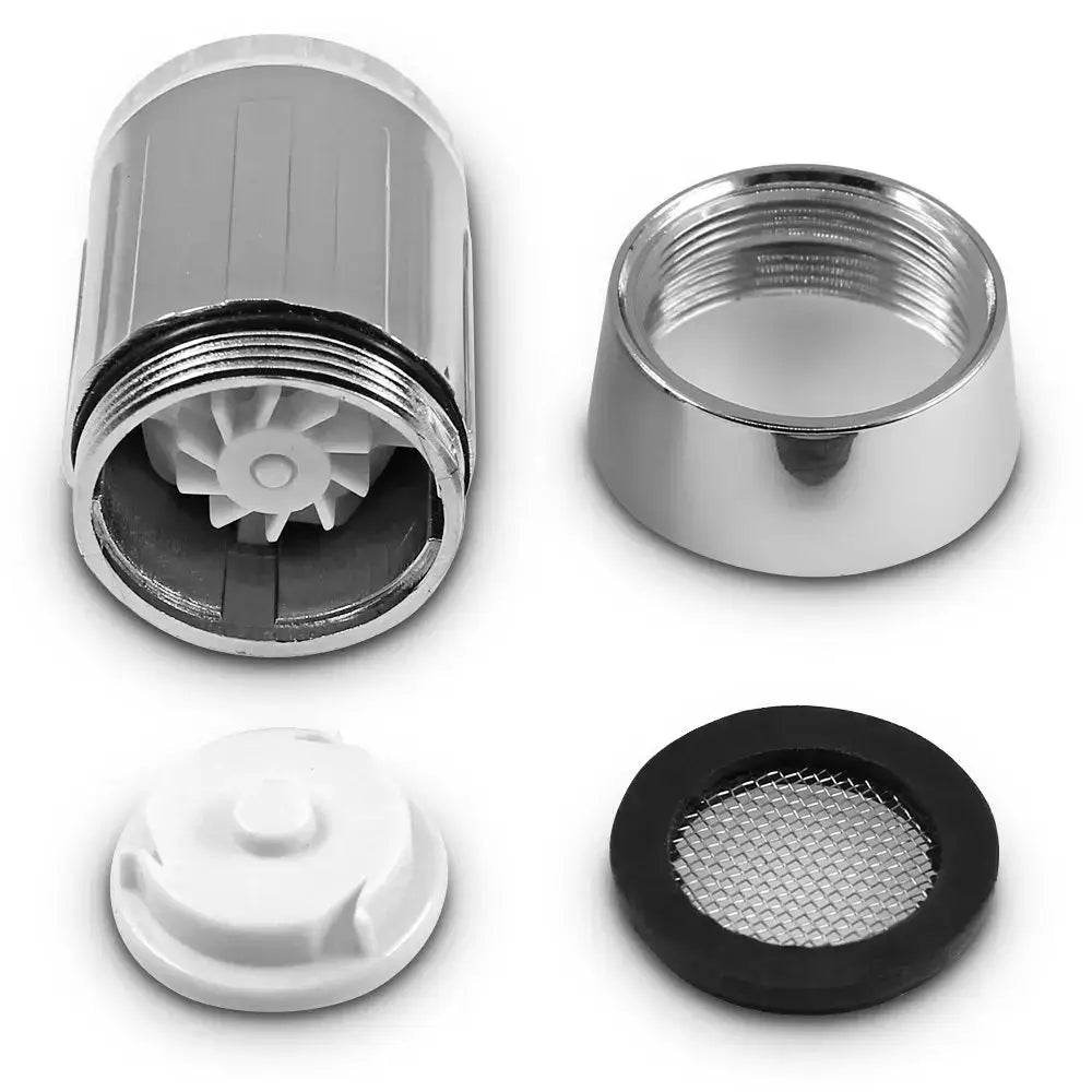 Chrome led faucet aerator bathroom colorful water flow light