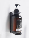 Modern black wall mounted liquid soap dispenser bathroom amber glass