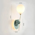 Pink & yellow bear artistic kids wall lamp bedroom balloon sconce
