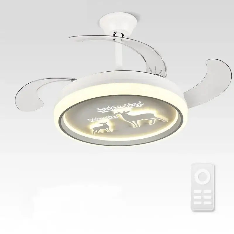 Decorbites bird nest white deer ceiling fan with light bedroom