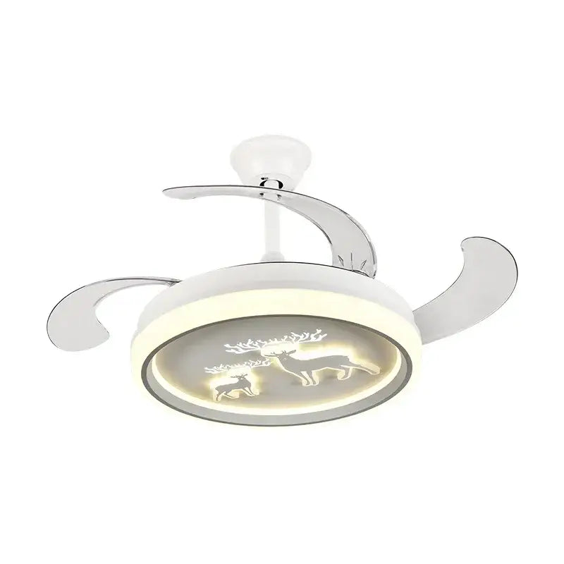 Decorbites bird nest white deer ceiling fan with light bedroom