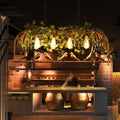 Industrial gold birdcage island light dining room ivy pendant