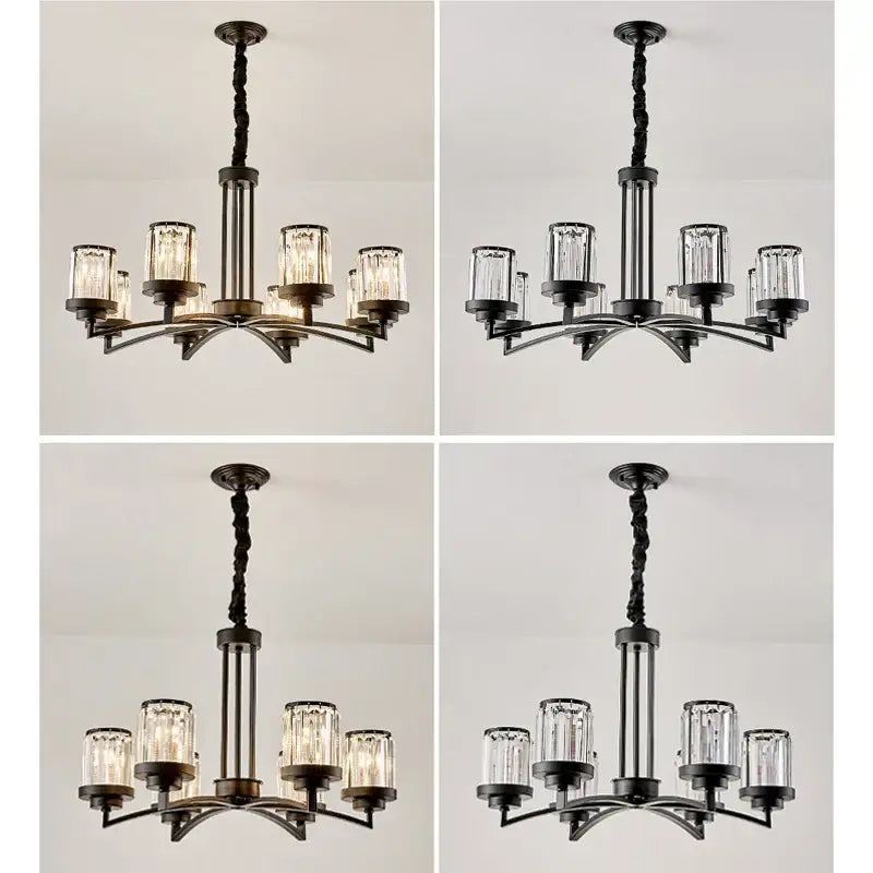 Decorbites black art crystal chandelier bronze living room lighting