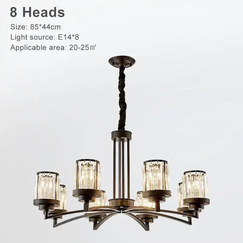 Decorbites black art crystal chandelier bronze living room lighting