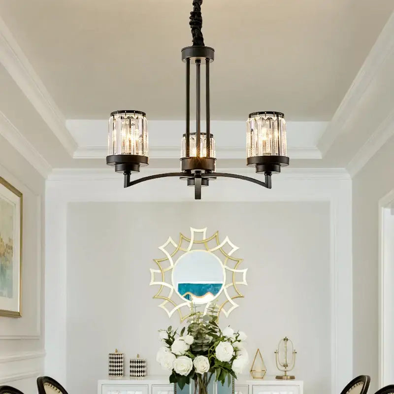 Decorbites black art crystal chandelier bronze living room lighting