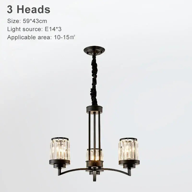 Decorbites black art crystal chandelier bronze living room lighting