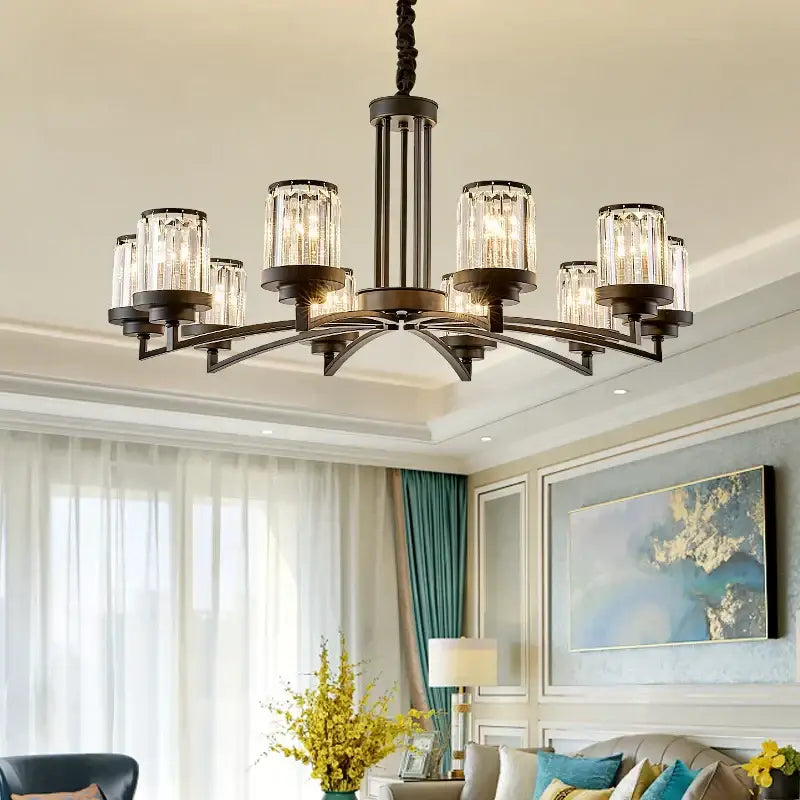 Decorbites black art crystal chandelier bronze living room lighting
