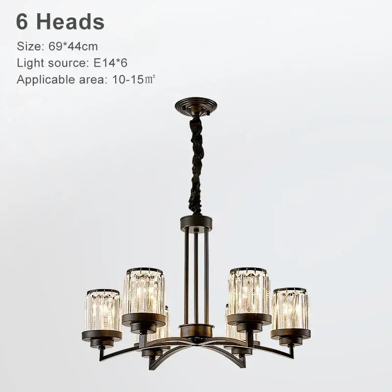 Decorbites black art crystal chandelier bronze living room lighting