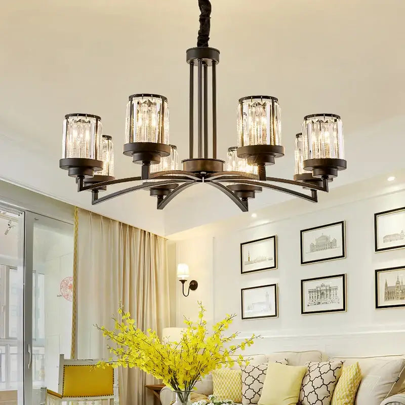 Decorbites black art crystal chandelier bronze living room lighting
