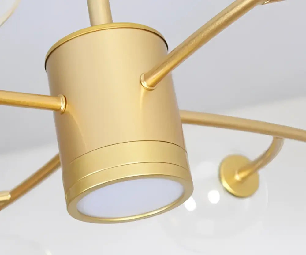 Nordic gold & black glass ball molecule chandelier dining room light