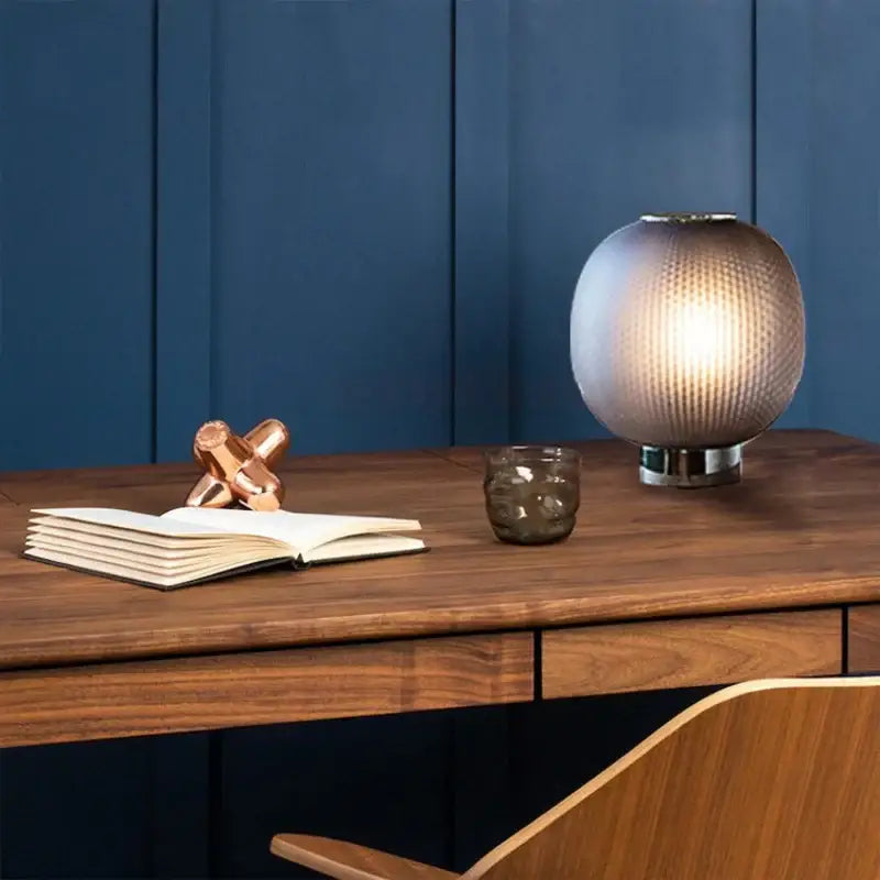 Decorbites black glass ball table light for bedroom living room