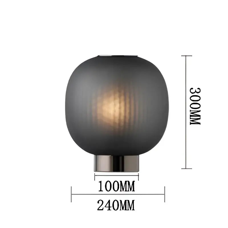 Nordic black glass ball table light for bedroom