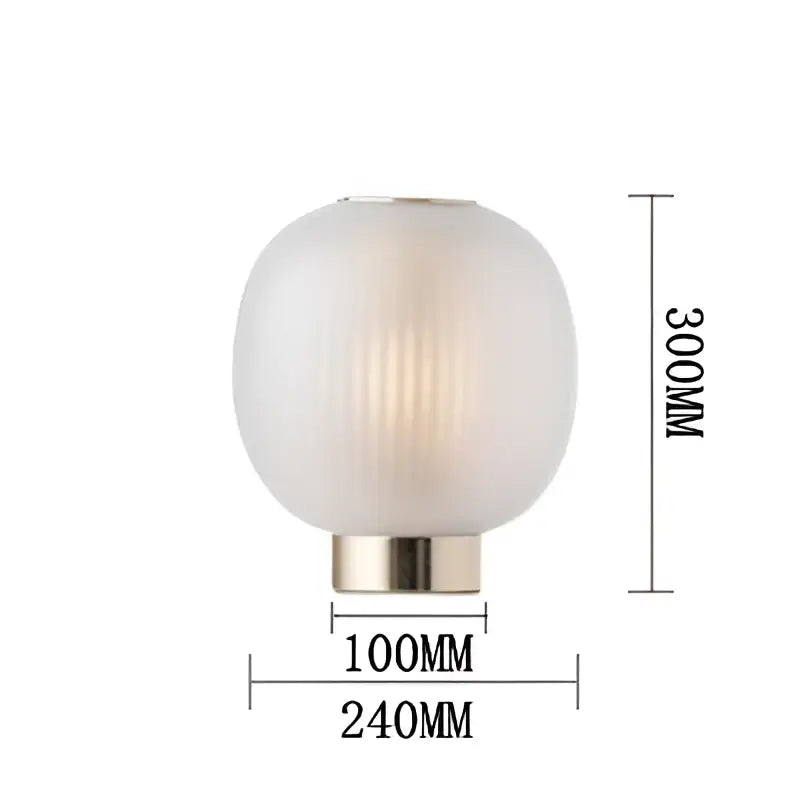 Nordic black glass ball table light for bedroom