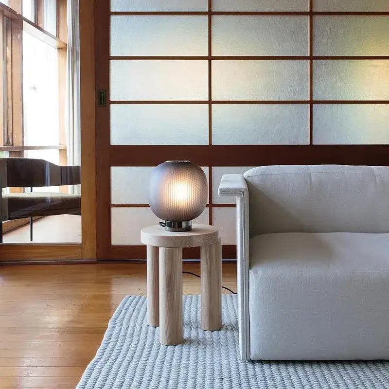 Nordic black glass ball table light for bedroom