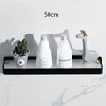 Minimalist black glass bathroom shelf rectangular wall mounted rack