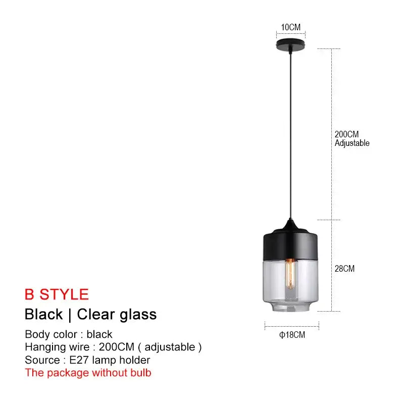 Modern black glass pendant lights for dining room set of 2