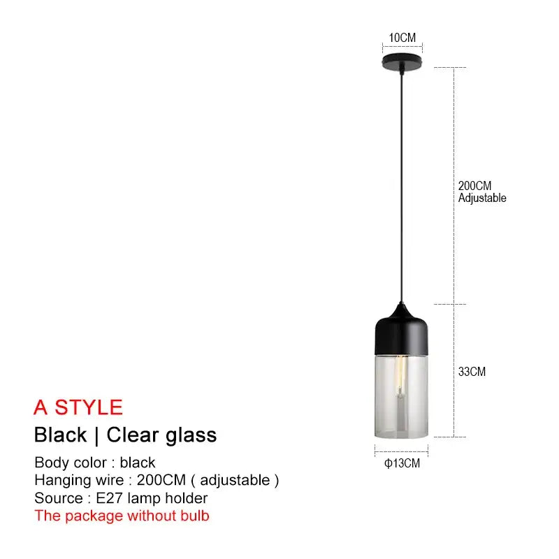 Modern black glass pendant lights for dining room set of 2