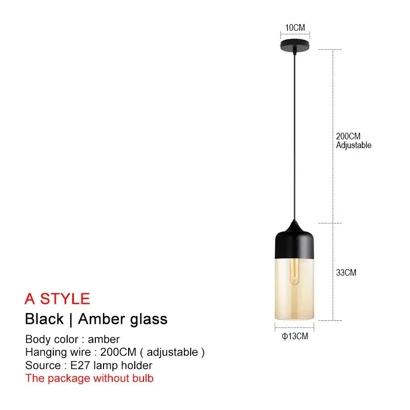Modern black glass pendant lights for dining room set of 2
