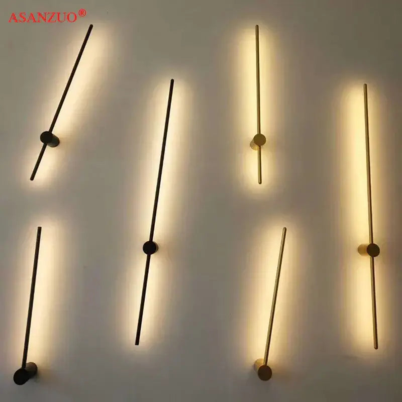 Modern black & gold aluminum wall sconce for bedroom lighting