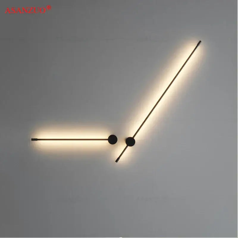 Modern black & gold aluminum wall sconce for bedroom lighting