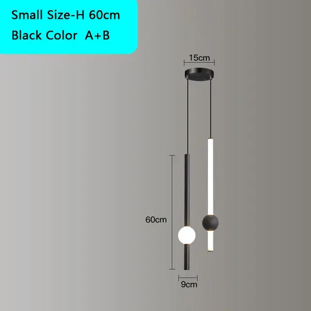Modern decorbites black gold ceiling pendant for bedroom led light