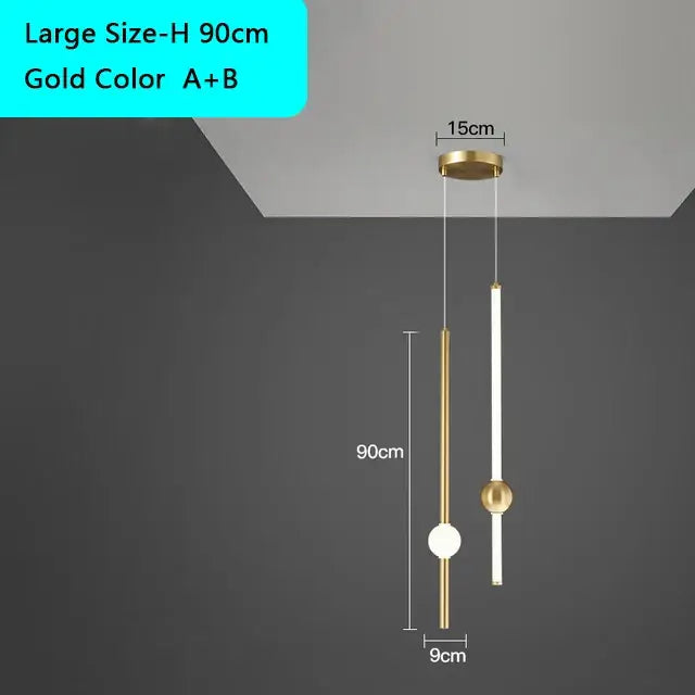 Modern decorbites black gold ceiling pendant for bedroom led light