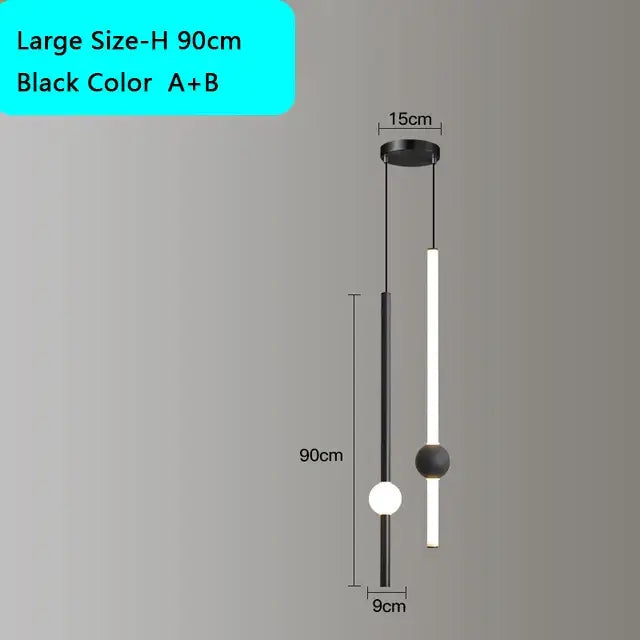 Modern decorbites black gold ceiling pendant for bedroom led light