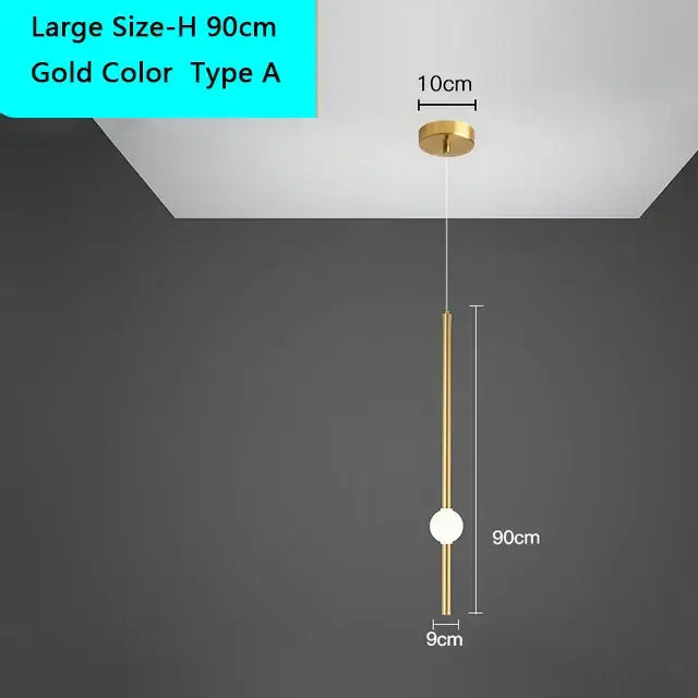 Modern decorbites black gold ceiling pendant for bedroom led light