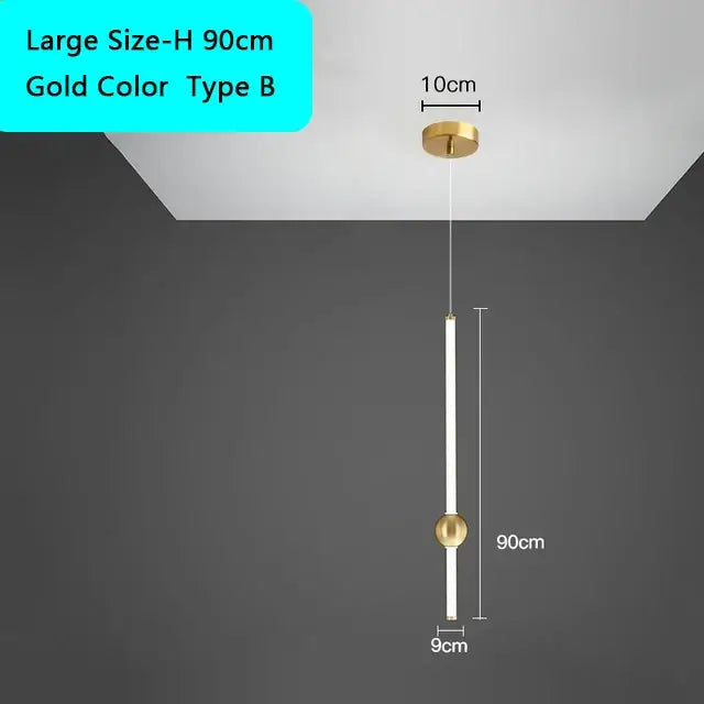 Modern decorbites black gold ceiling pendant for bedroom led light