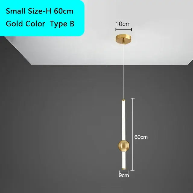 Modern decorbites black gold ceiling pendant for bedroom led light
