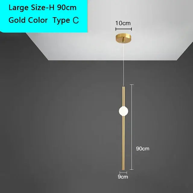 Modern decorbites black gold ceiling pendant for bedroom led light