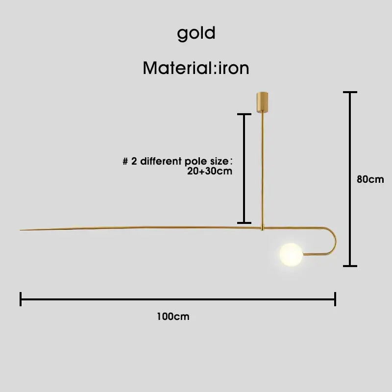 Modern minimalist black & gold chandelier – dining room pendant light