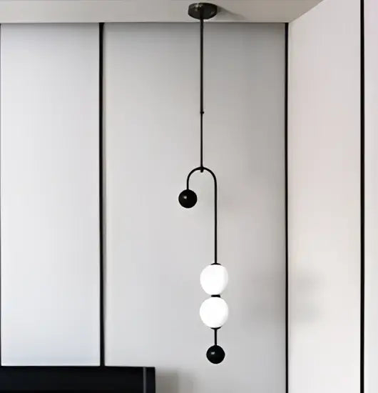Modern minimalist black & gold chandelier – dining room pendant light