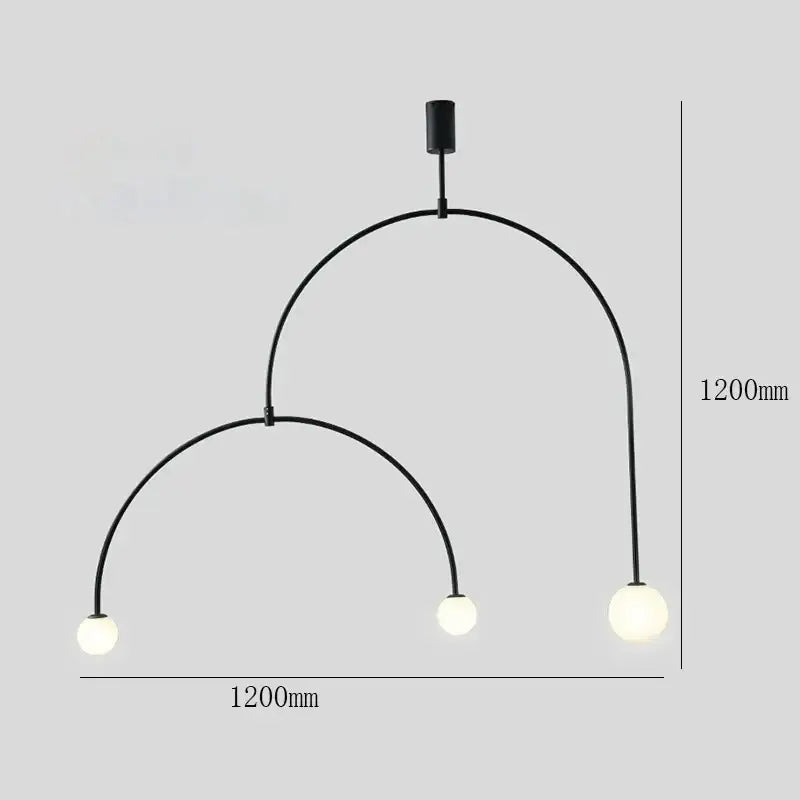 Modern minimalist black & gold chandelier – dining room pendant light