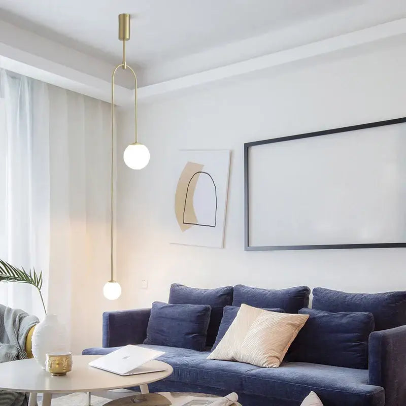 Modern minimalist black & gold chandelier – dining room pendant light