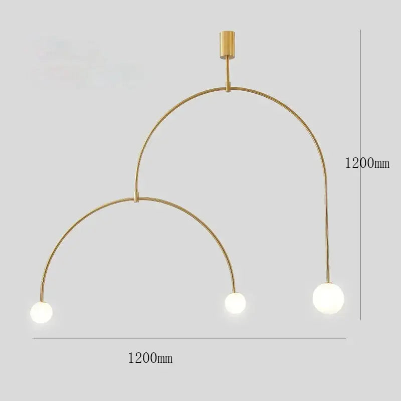 Modern minimalist black & gold chandelier – dining room pendant light