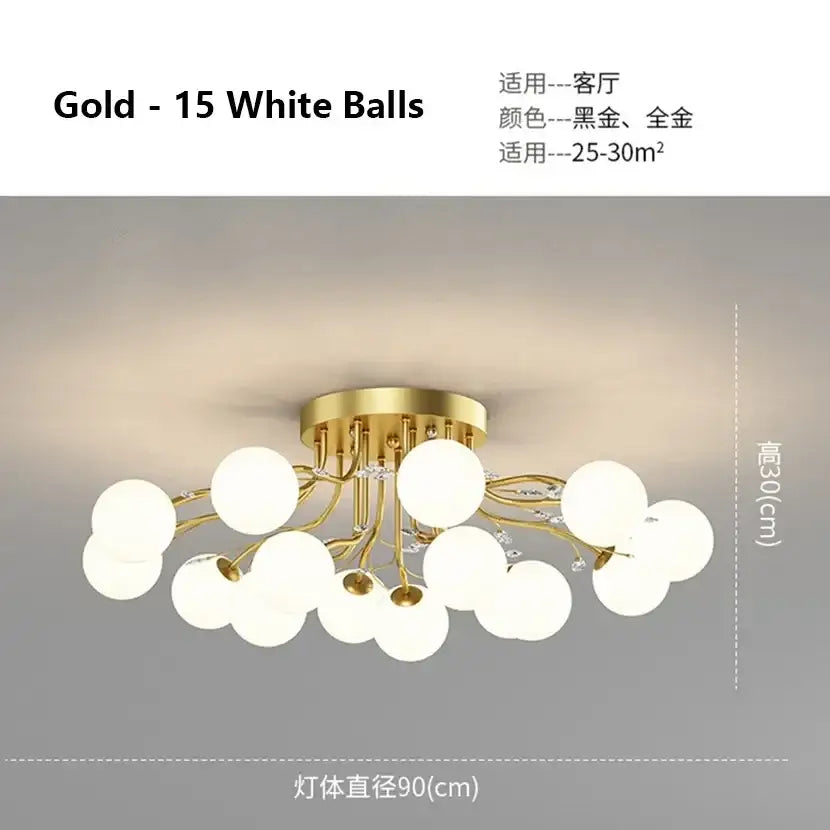 Decorbites black gold chandelier clear star glass dining room light