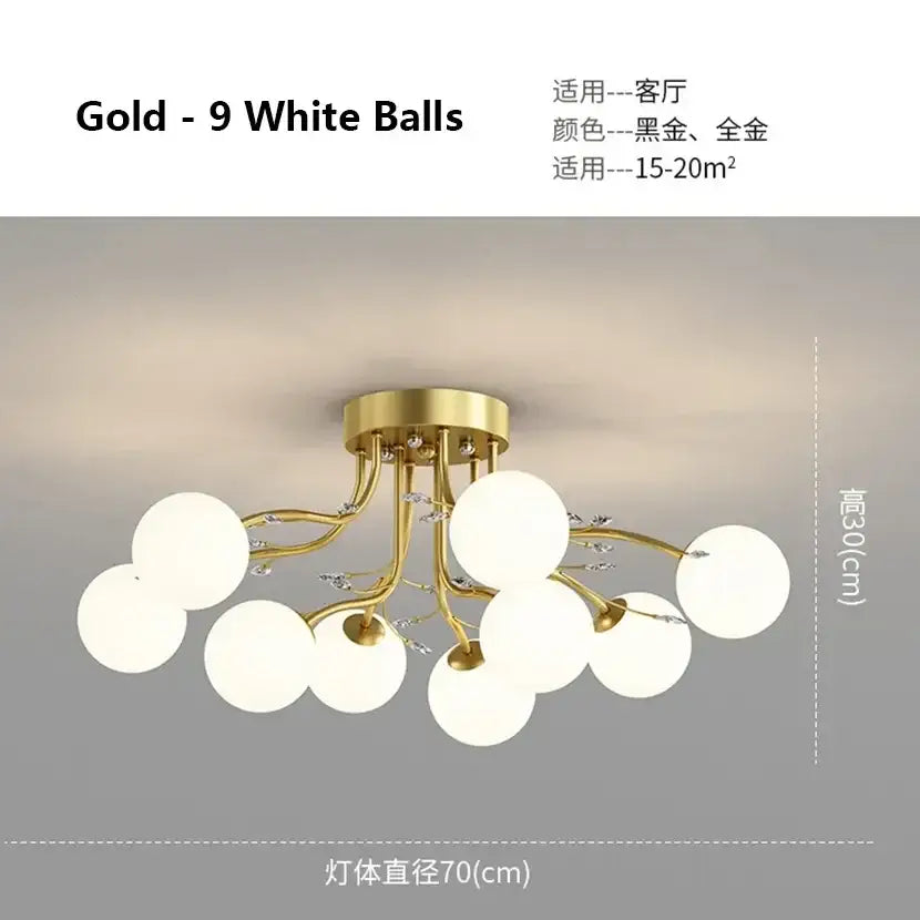 Decorbites black gold chandelier clear star glass dining room light