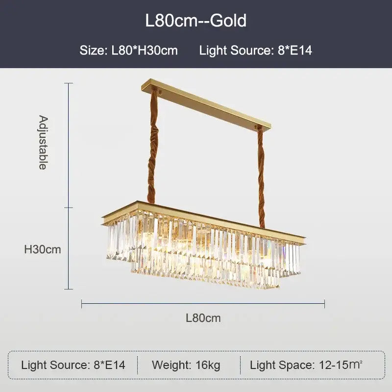 Modern black gold crystal ceiling chandelier for living room