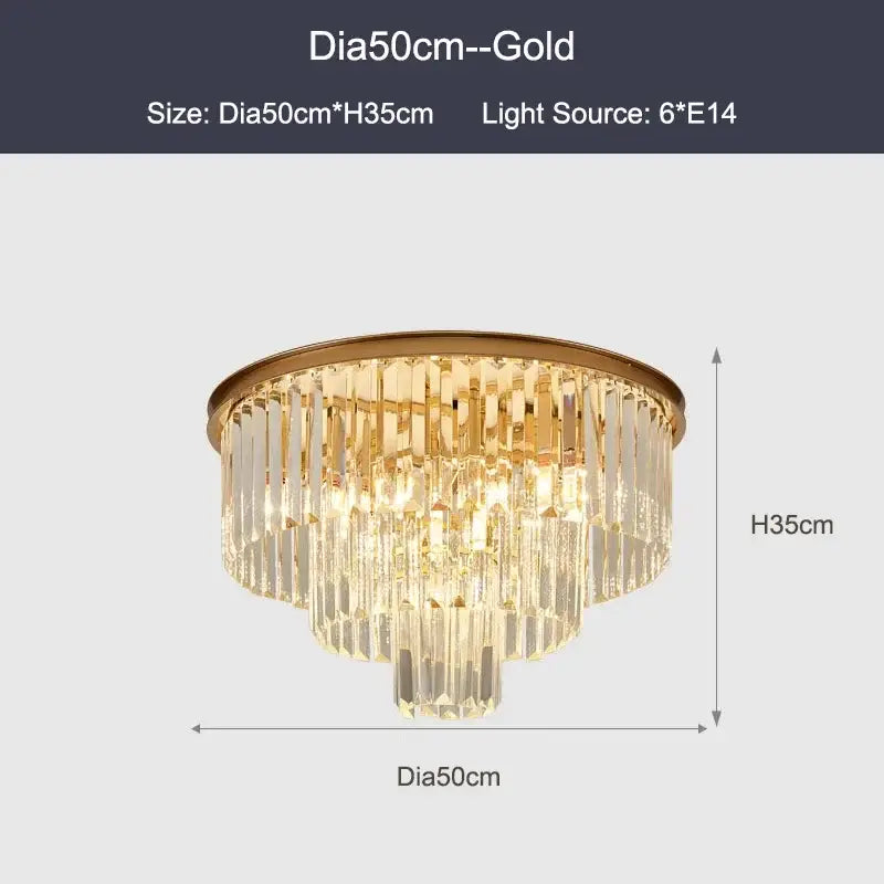 Modern black gold crystal ceiling chandelier for living room