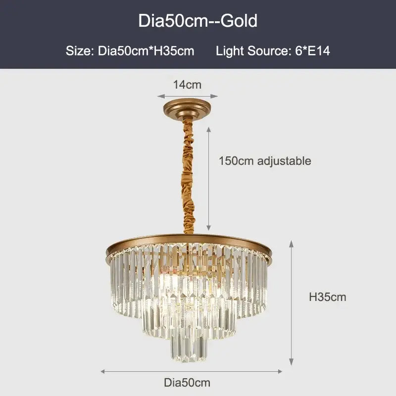 Modern black gold crystal ceiling chandelier for living room