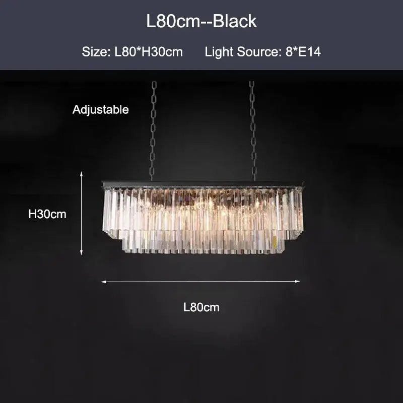 Modern black gold crystal ceiling chandelier for living room