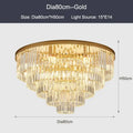 Modern black gold crystal ceiling chandelier for living room
