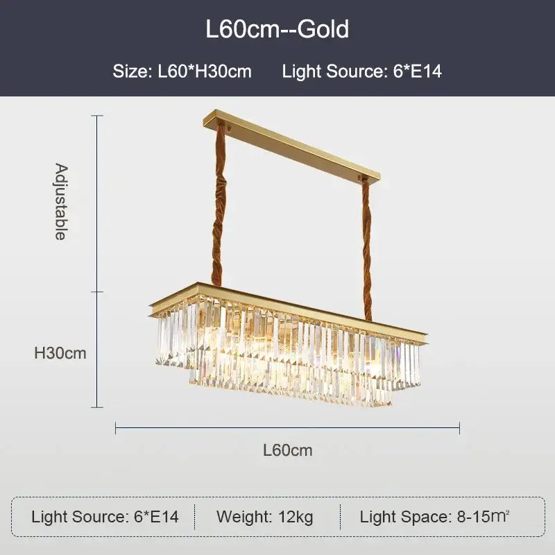 Modern black gold crystal ceiling chandelier for living room
