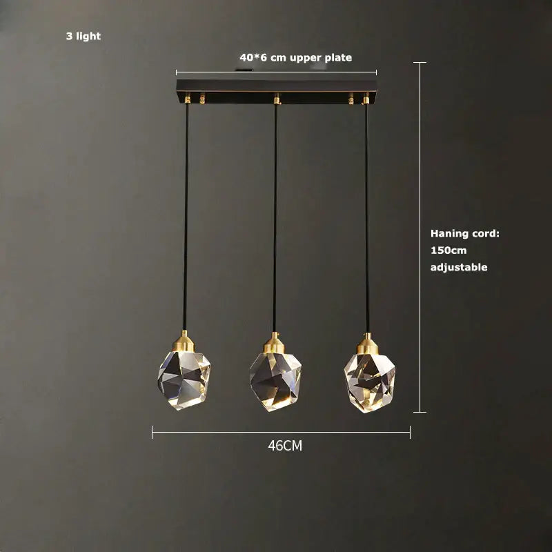 Luxury black & gold crystal chandelier for dining room