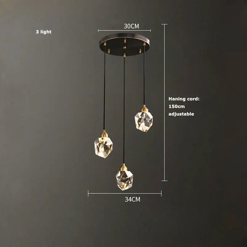 Luxury black & gold crystal chandelier for dining room